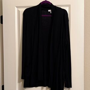 Liz Claiborne Black Open-Front Cardigan